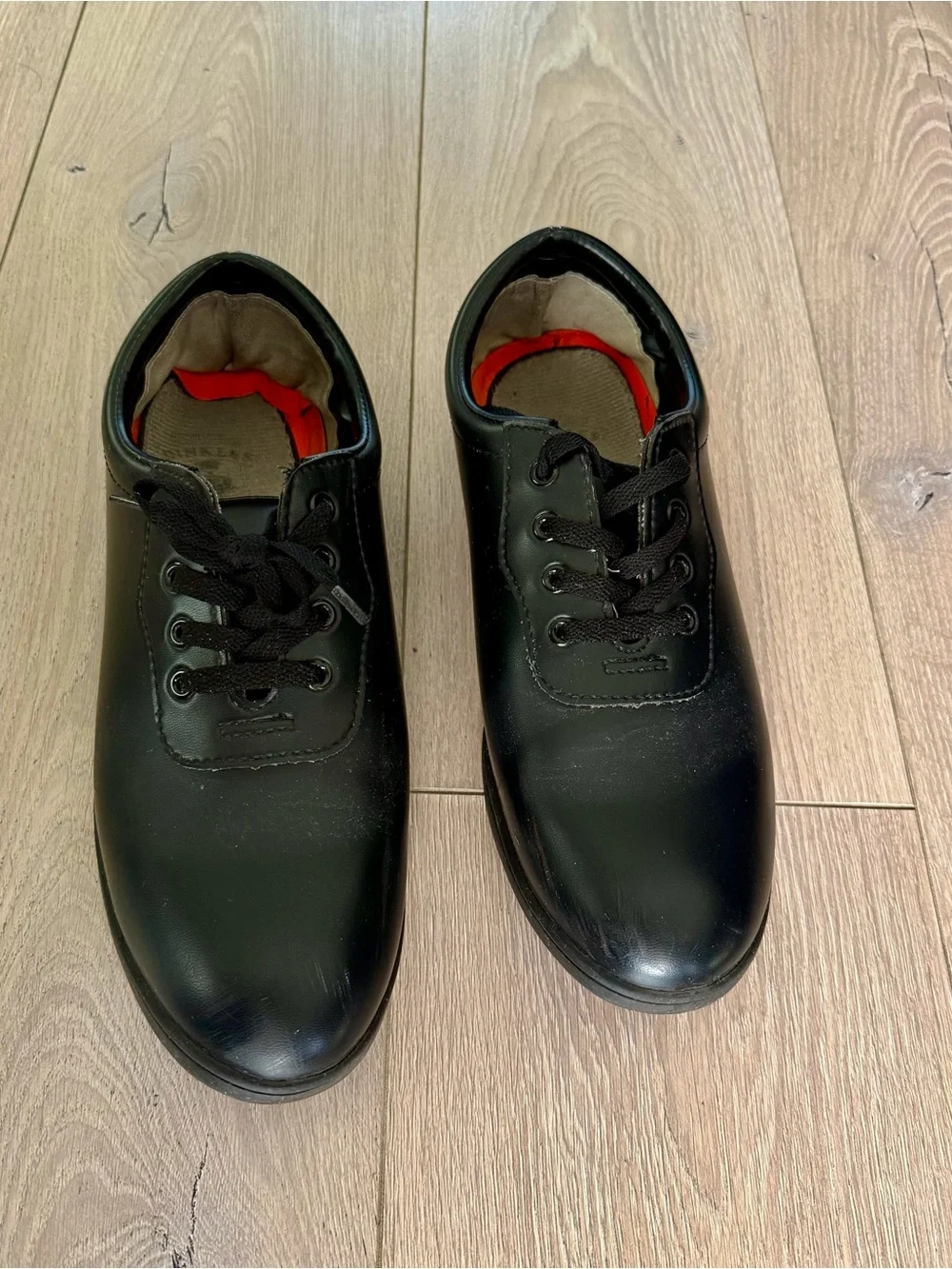Dickies Black Lace-Up Derby Shoes with Red Lining